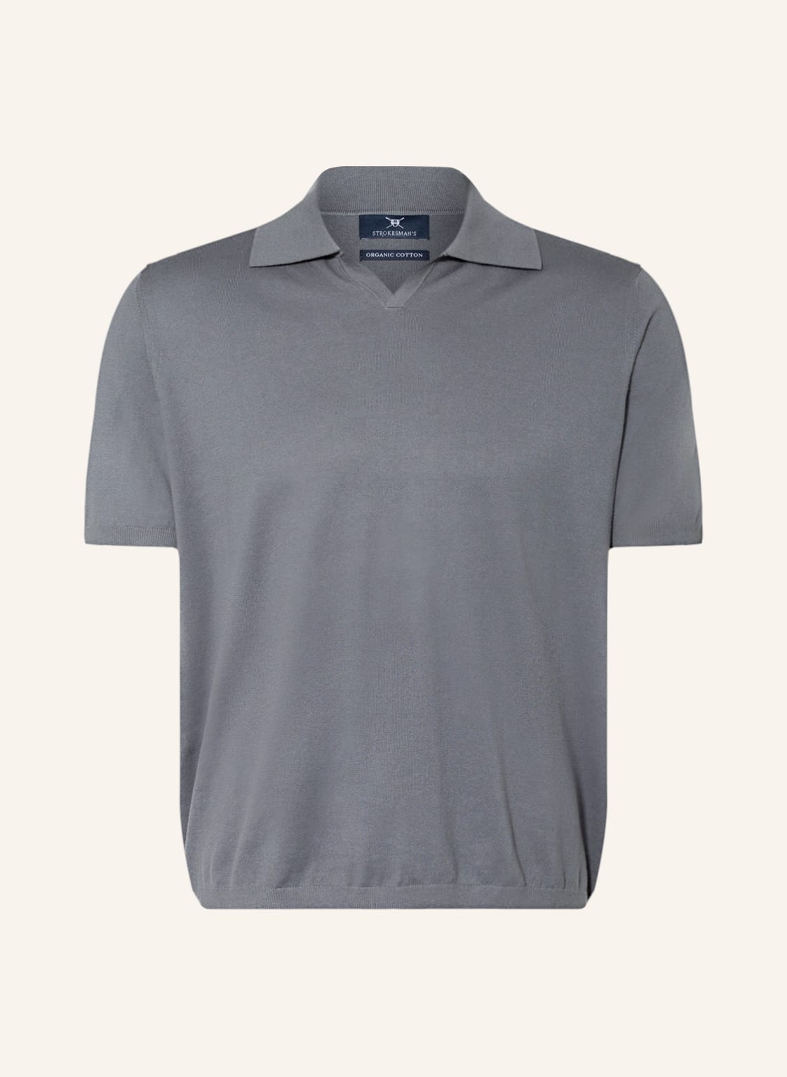 Image of Strokesman's Strick-Poloshirt grau