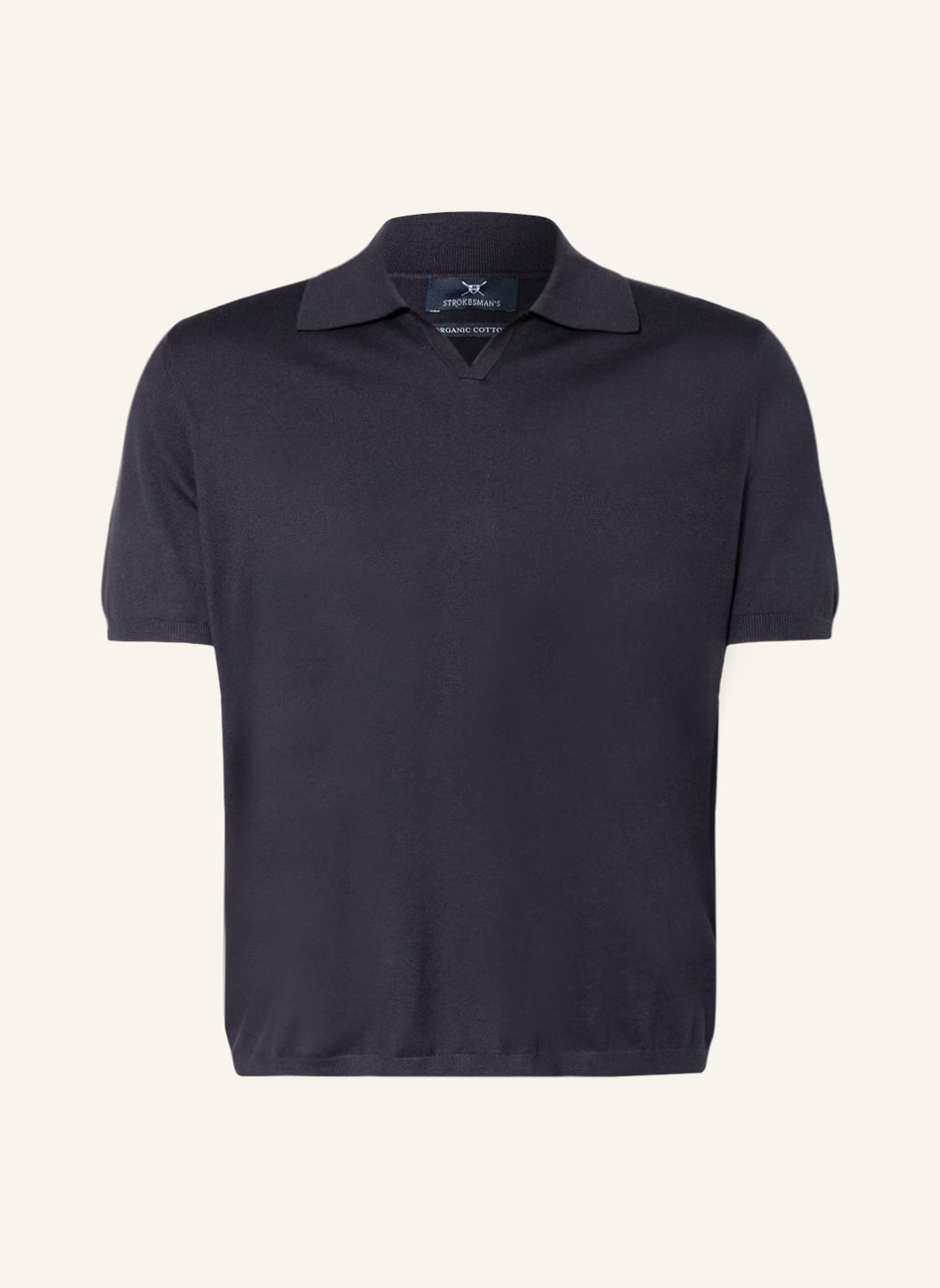 Image of Strokesman's Strick-Poloshirt blau