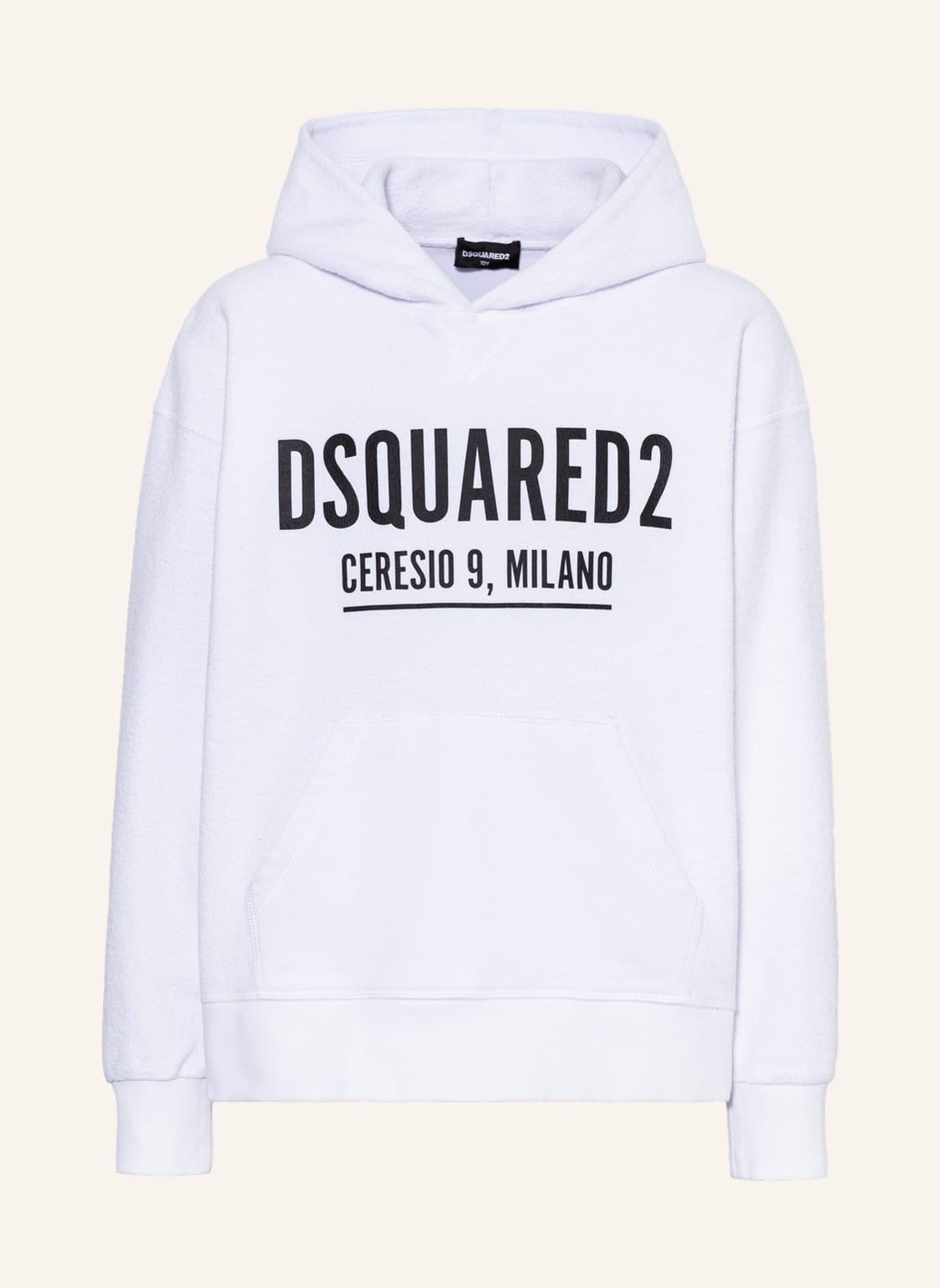 Image of dsquared2 Hoodie Im Materialmix weiss