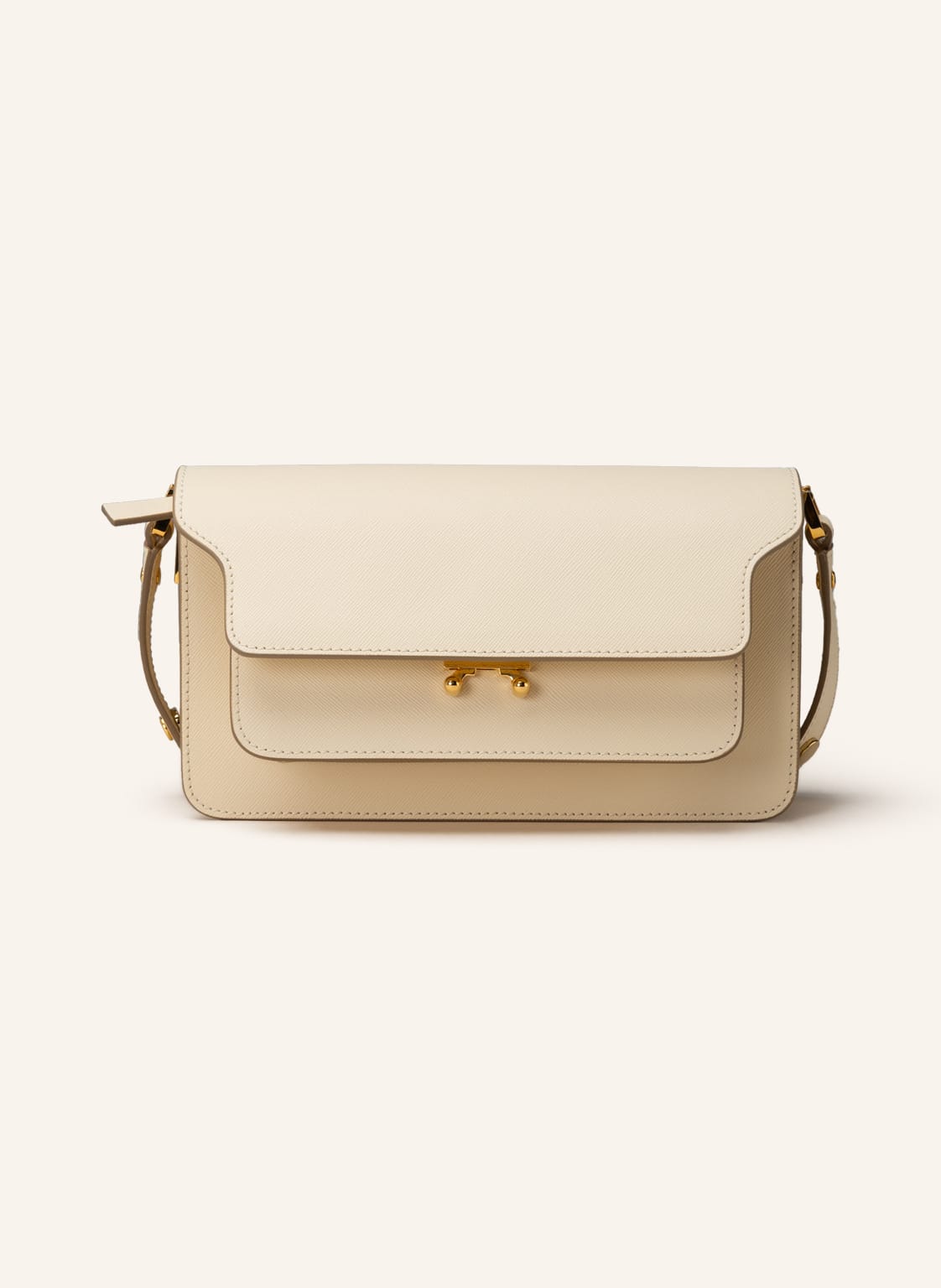 Image of Marni Saffiano-Umhängetasche Trunk beige
