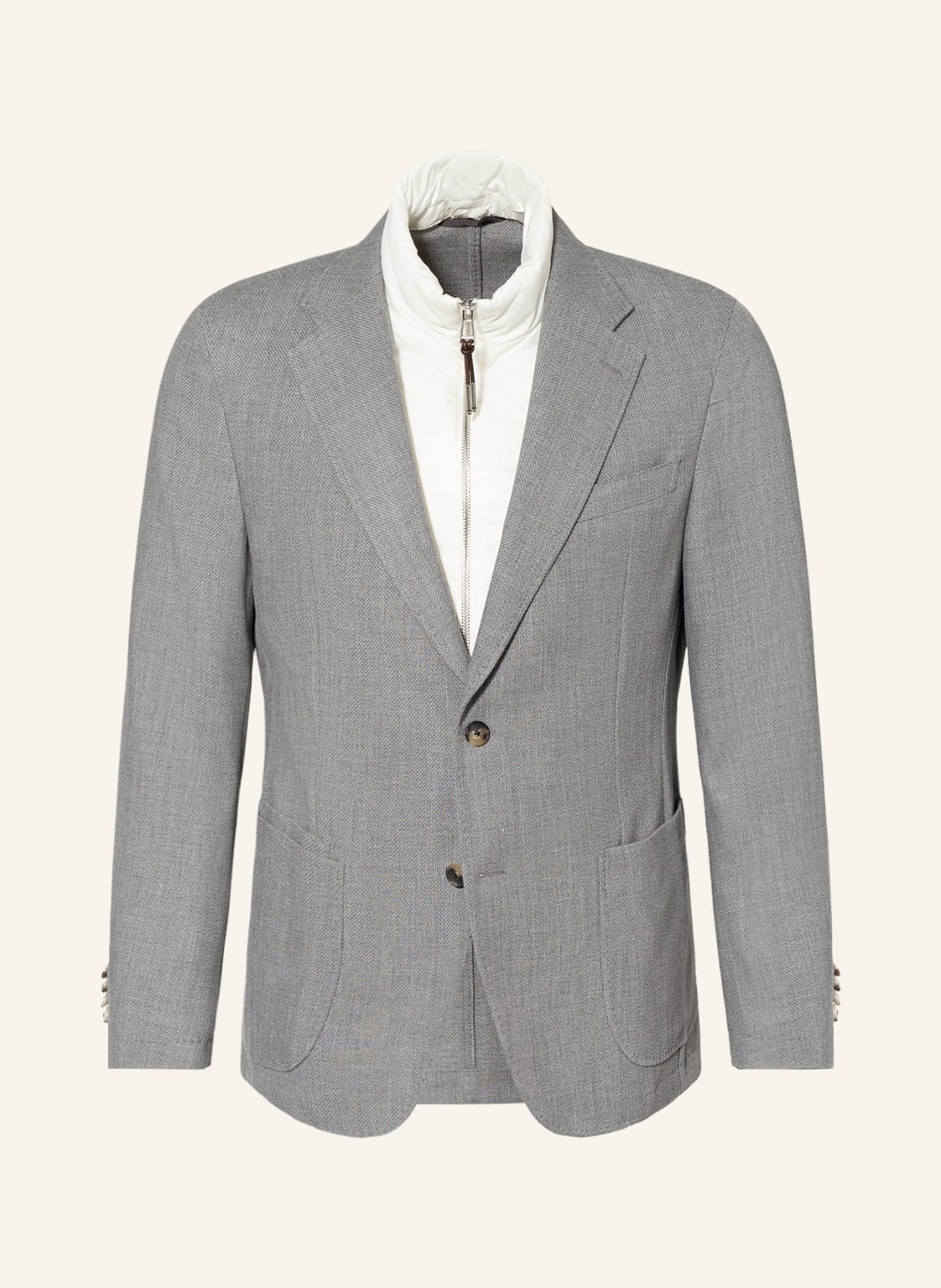 Image of Windsor. Sakko Treist Shaped Fit Mit Abnehmbarer Blende grau