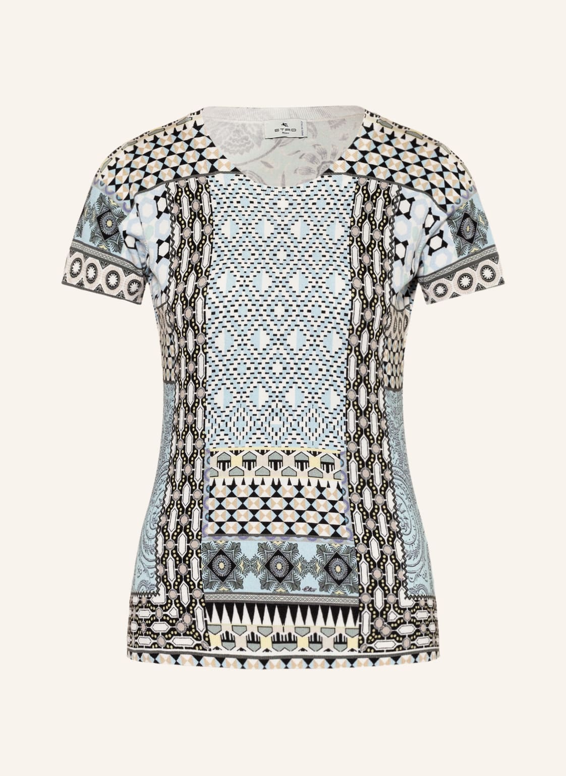 Image of Etro T-Shirt Aus Seide blau