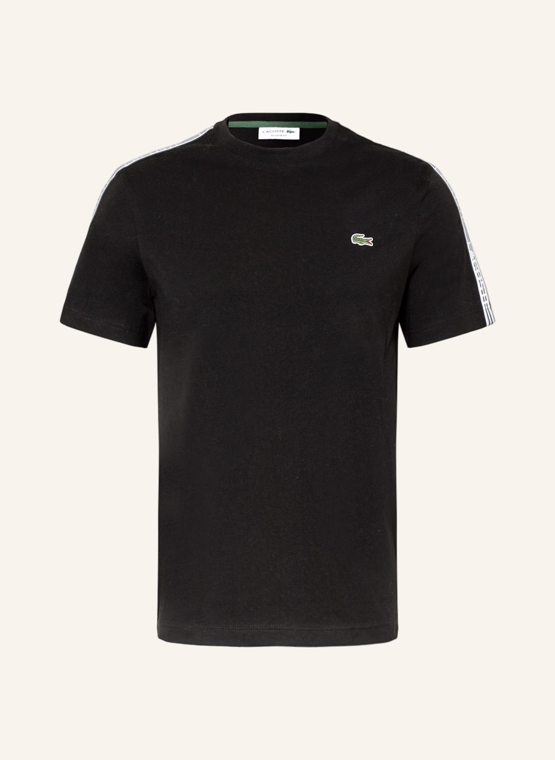 Image of Lacoste T-Shirt Mit Galonstreifen schwarz