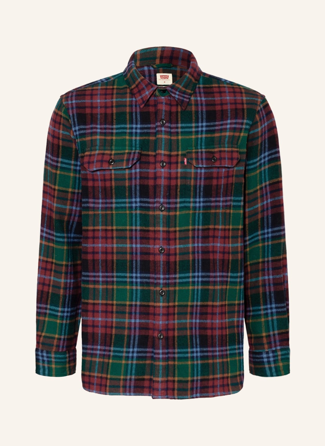 Image of Levi's® Flanellhemd Jackson Worker Relaxed Fit gruen