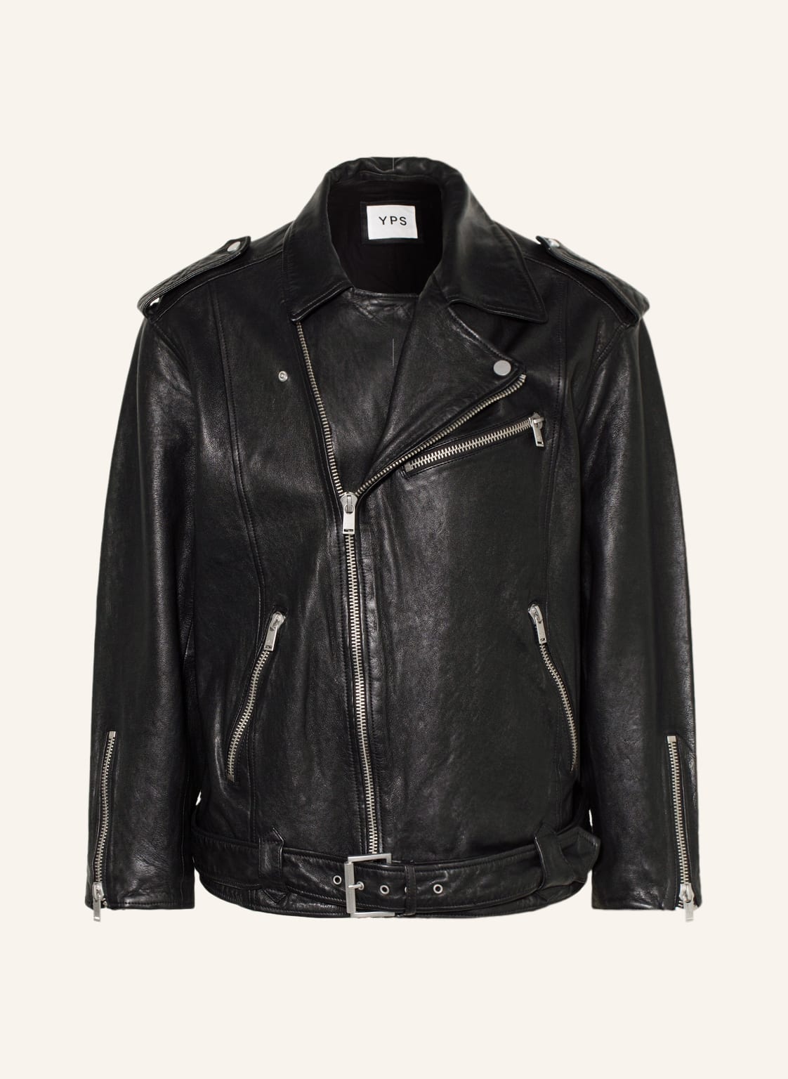 Image of Young Poets Lederjacke Jax Leather Relaxed schwarz