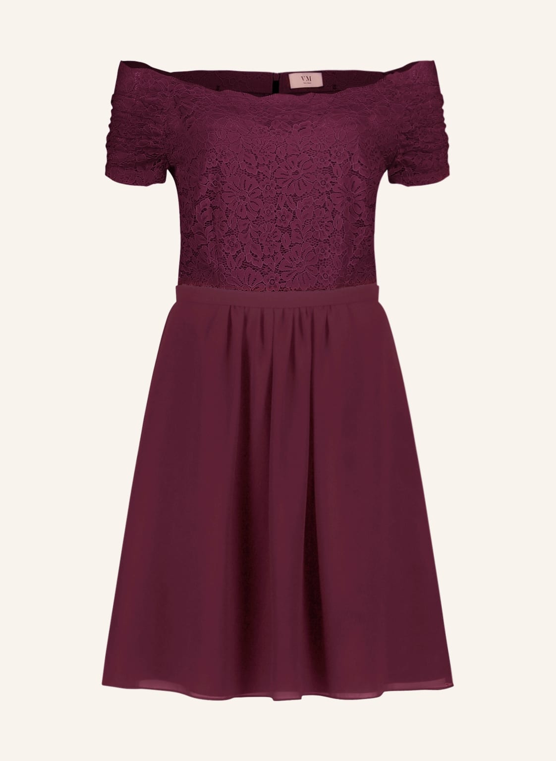 Image of Vm Vera Mont Off-Shoulder-Kleid Mit Spitze rot