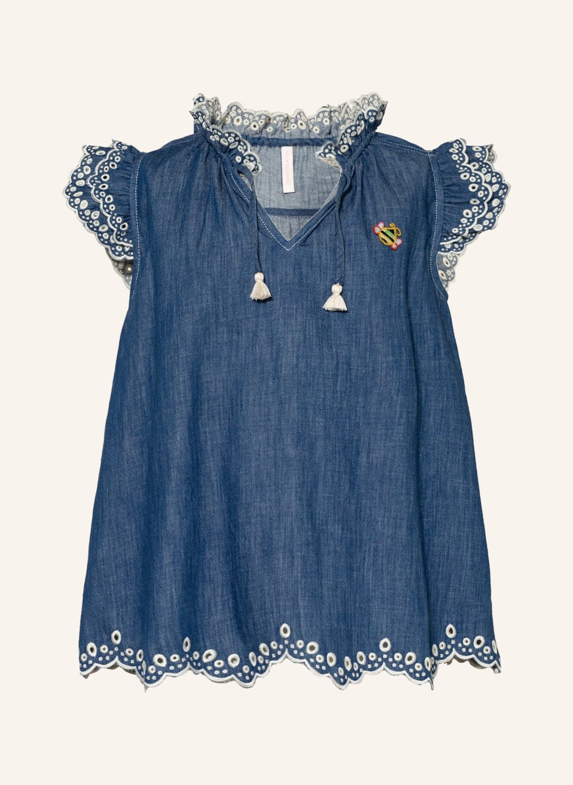 Image of Zimmermann Jeansbluse Tiggy Mit Lochstickerei blau