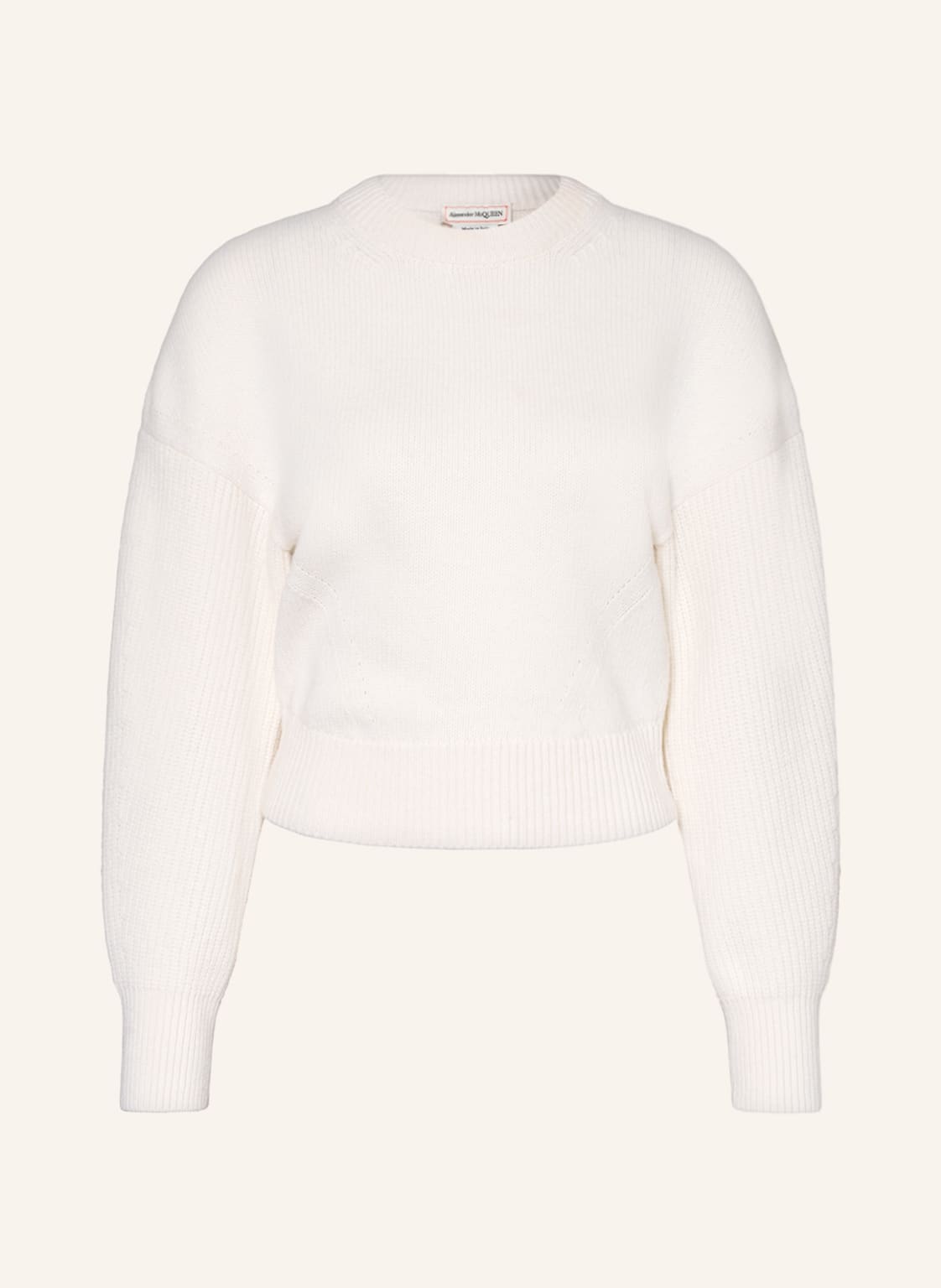 Image of Alexander Mcqueen Cropped-Pullover weiss