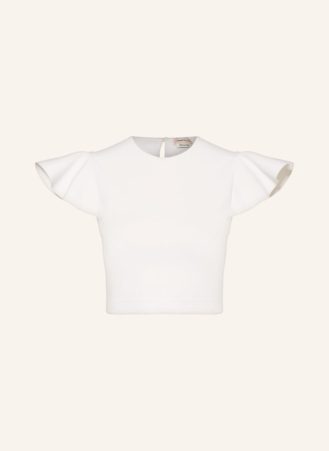 Image of Alexander Mcqueen Cropped-Top Mit Volants weiss