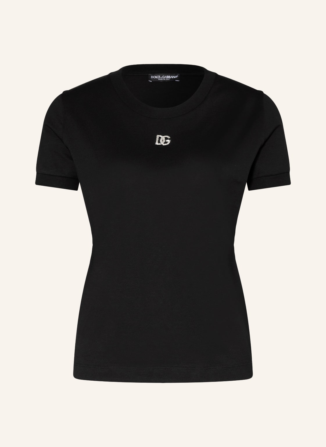 Image of Dolce & Gabbana T-Shirt Mit Schmucksteinen schwarz