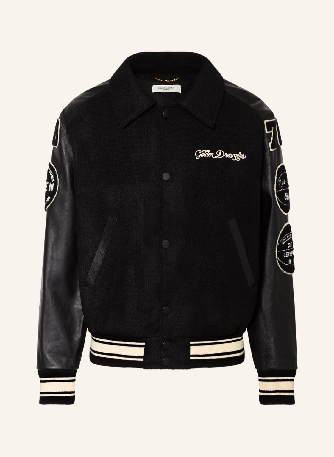 Image of Golden Goose Blouson Im Materialmix schwarz