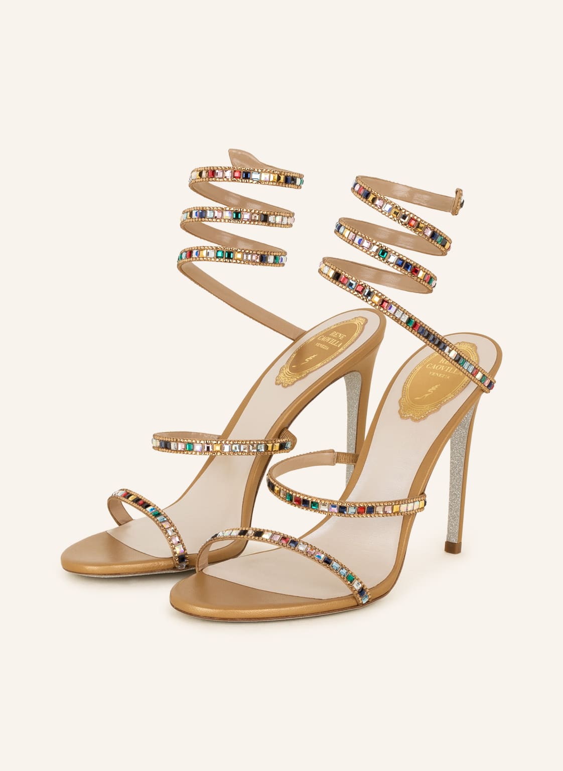 Image of Rene Caovilla Sandaletten Mit Schmucksteinen gold