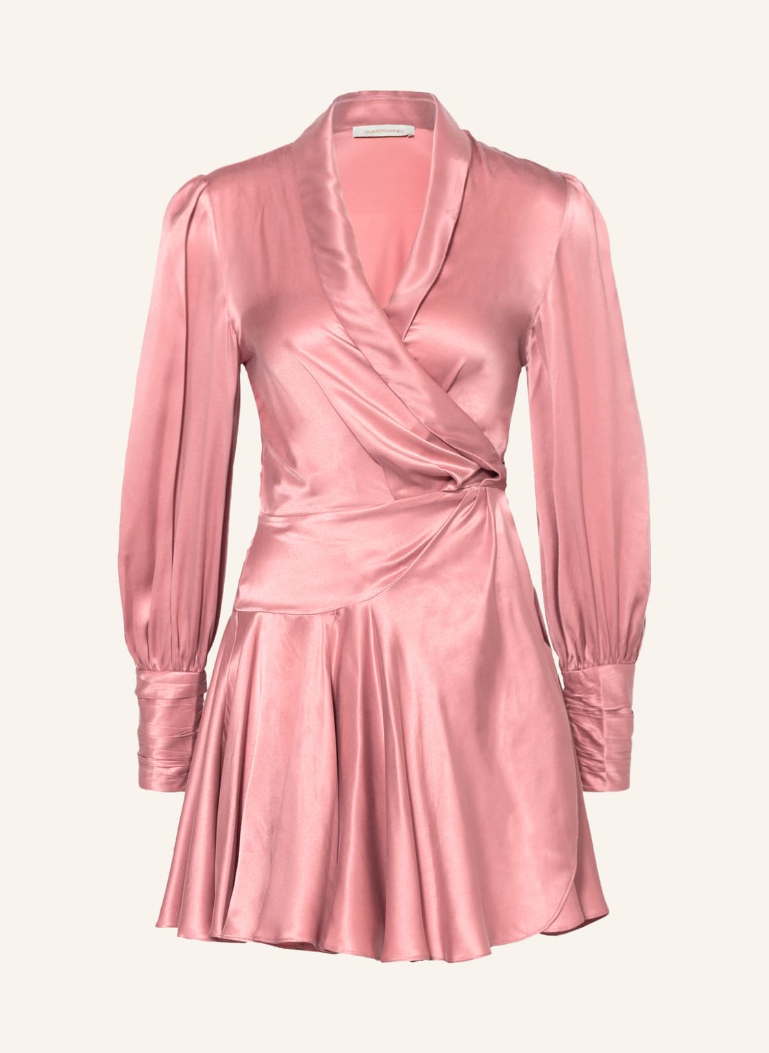 Image of Zimmermann Wickelkleid High Tide Aus Seide rosa