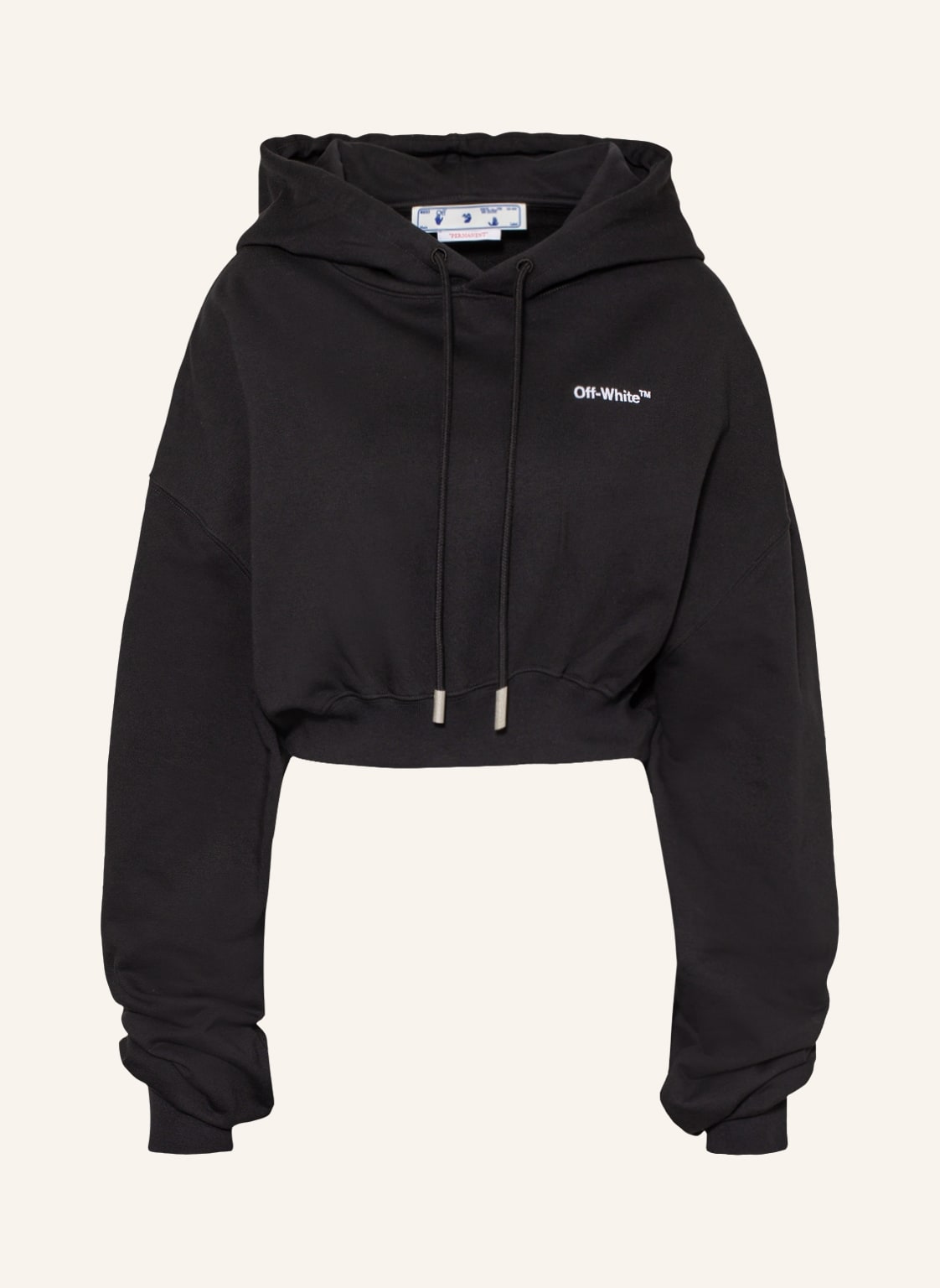 Image of Off-White Cropped-Hoodie schwarz