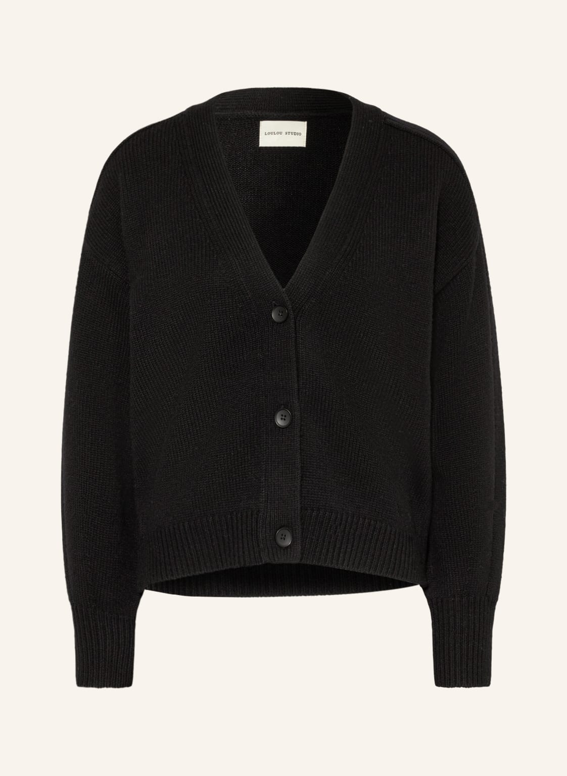 Image of Loulou Studio Strickjacke Zanzibar schwarz