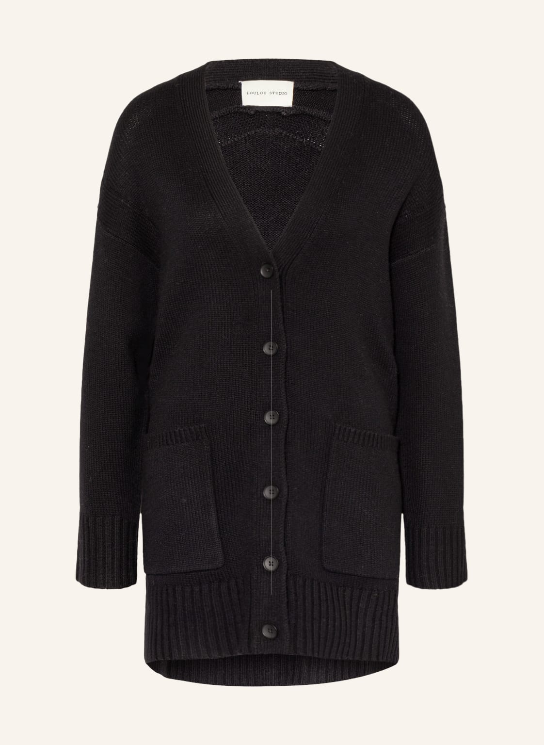 Image of Loulou Studio Strickjacke Maio schwarz