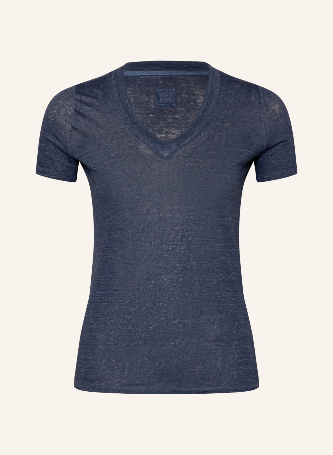 Image of 120%Lino T-Shirt Aus Leinen blau