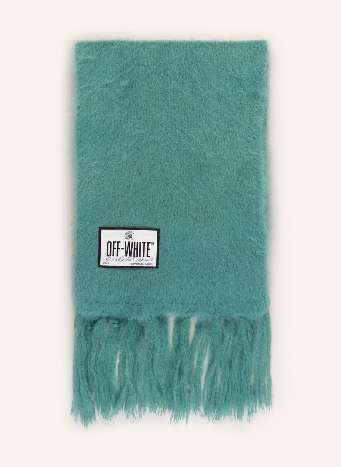 Image of Off-White Schal Mit Mohair blau