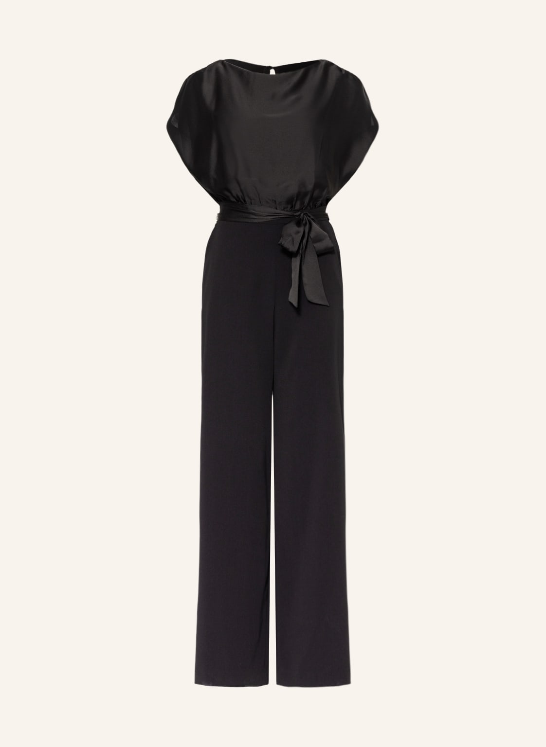 Image of Swing Jumpsuit Im Materialmix schwarz