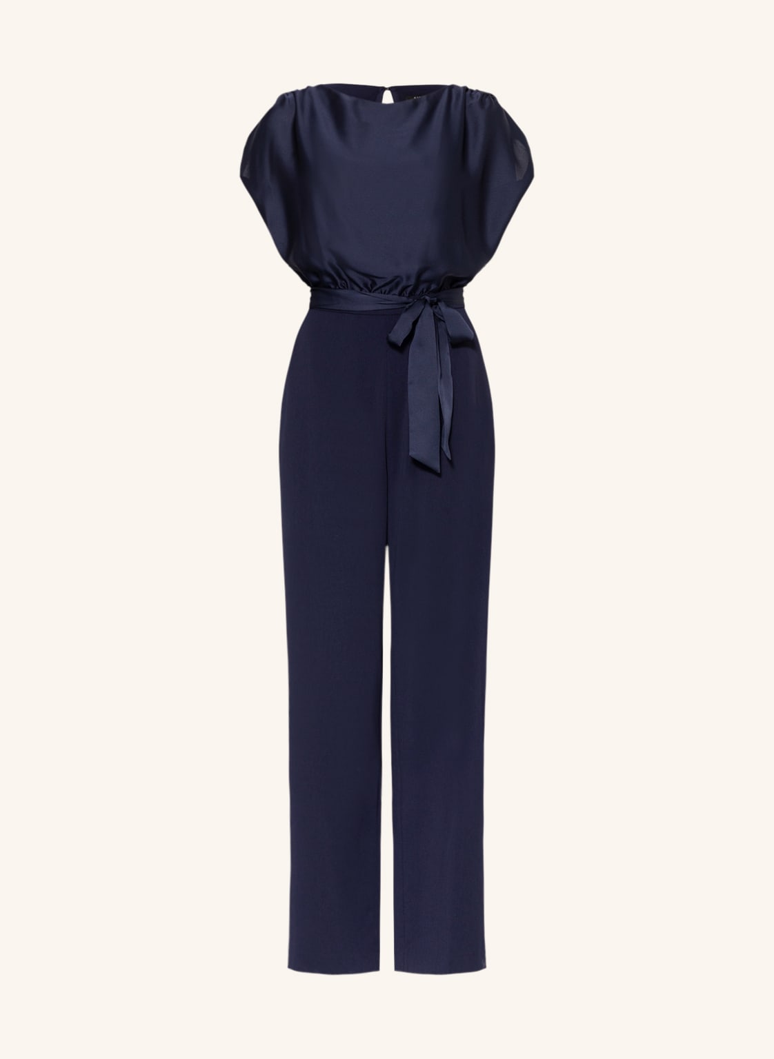 Image of Swing Jumpsuit Im Materialmix blau