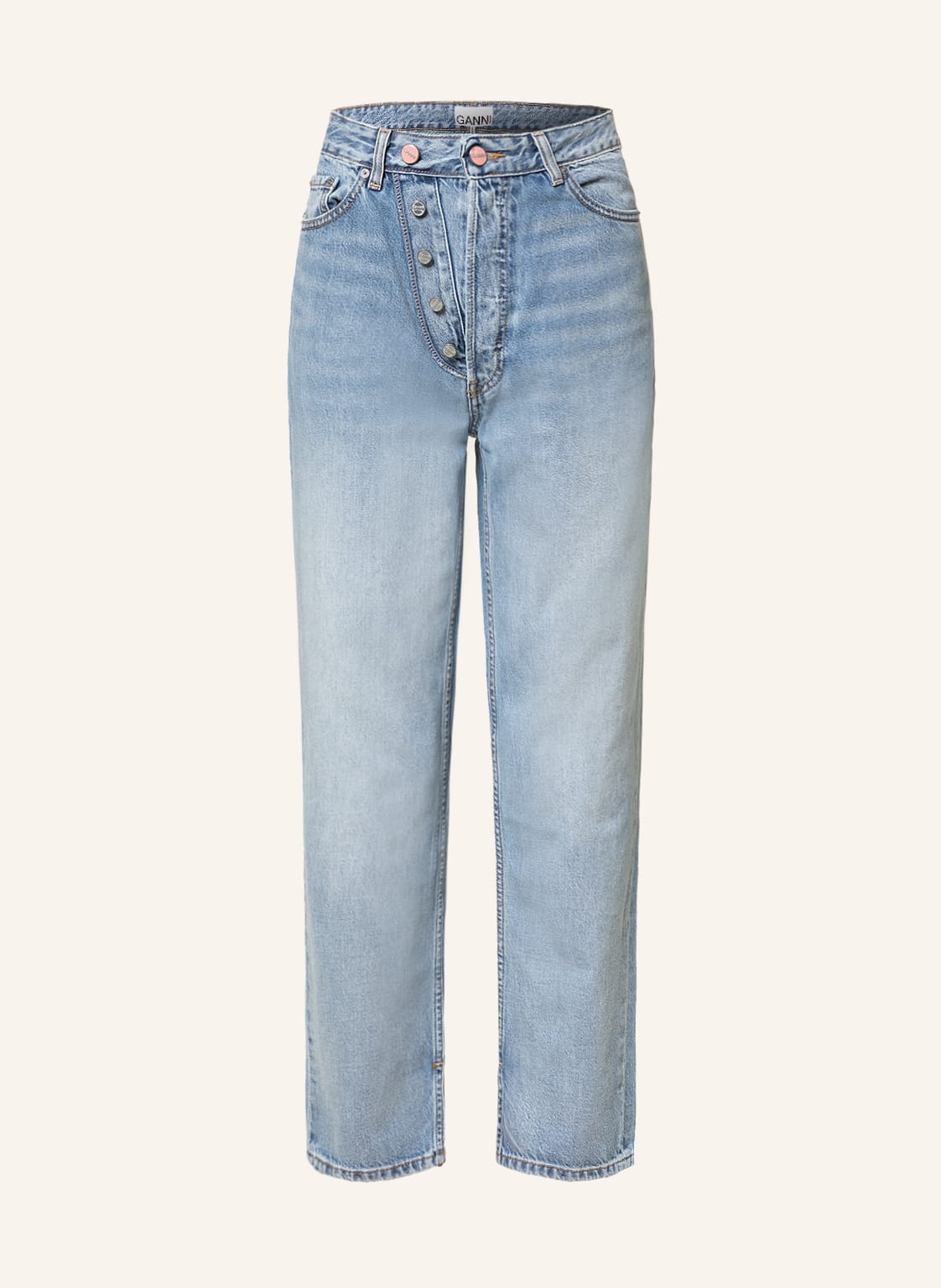 Image of Ganni Straight Jeans Figni blau