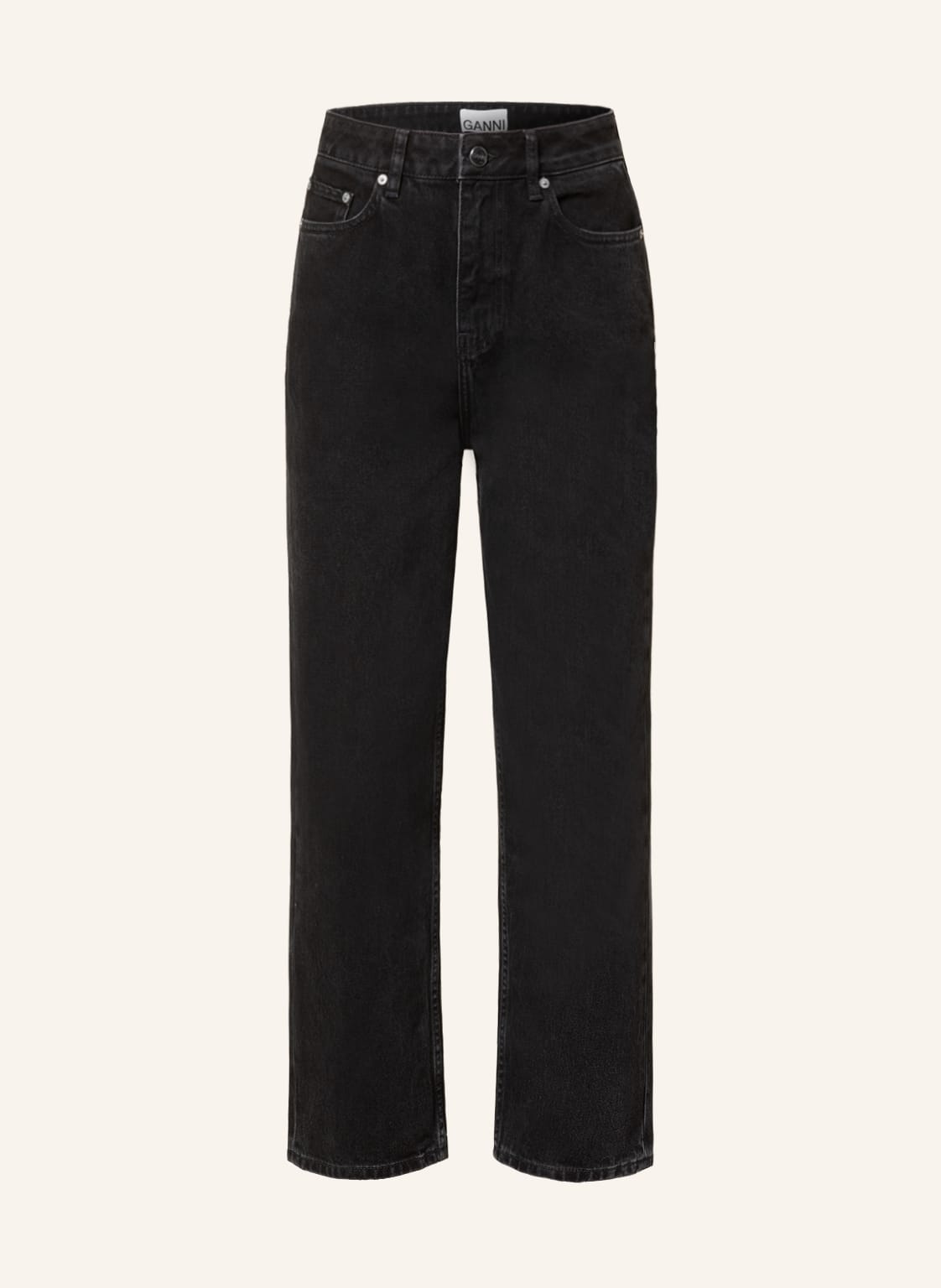 Image of Ganni Straight Jeans Misy schwarz