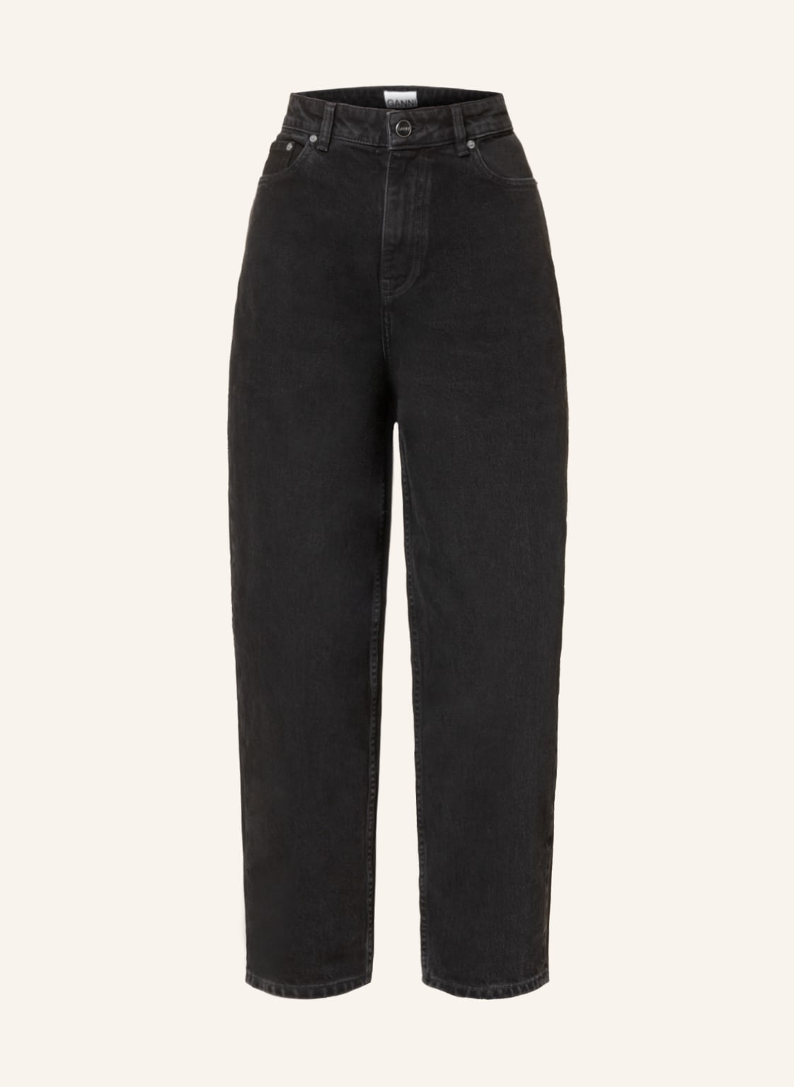 Image of Ganni Straight Jeans Stary schwarz