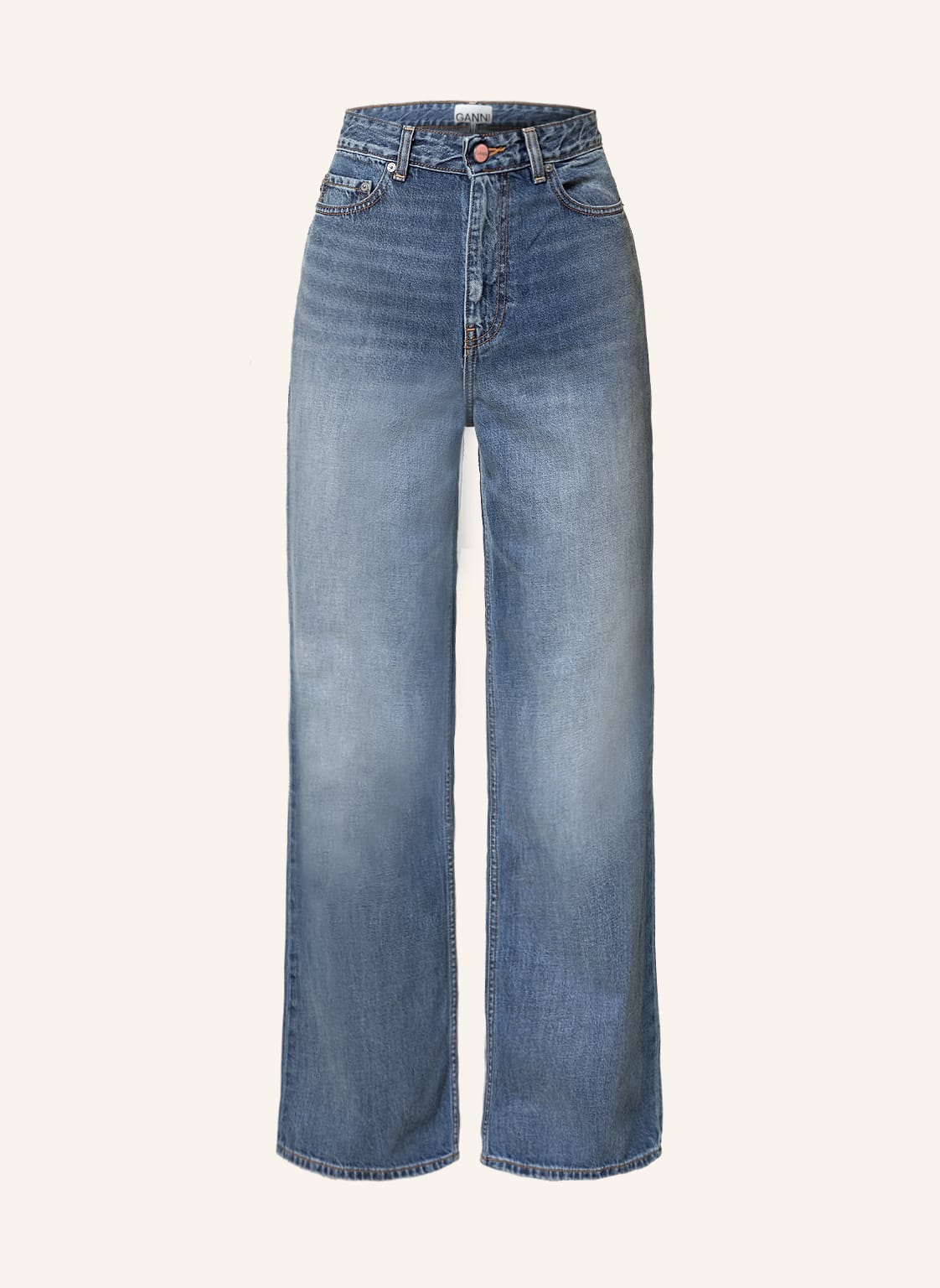 Image of Ganni Straight Jeans Magny blau