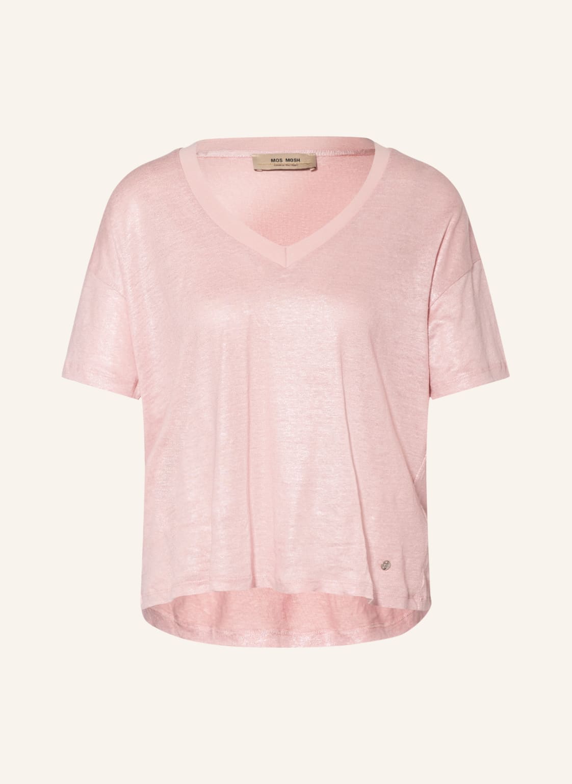 Image of Mos Mosh T-Shirt Casa Aus Leinen Mit Glitzergarn rosa