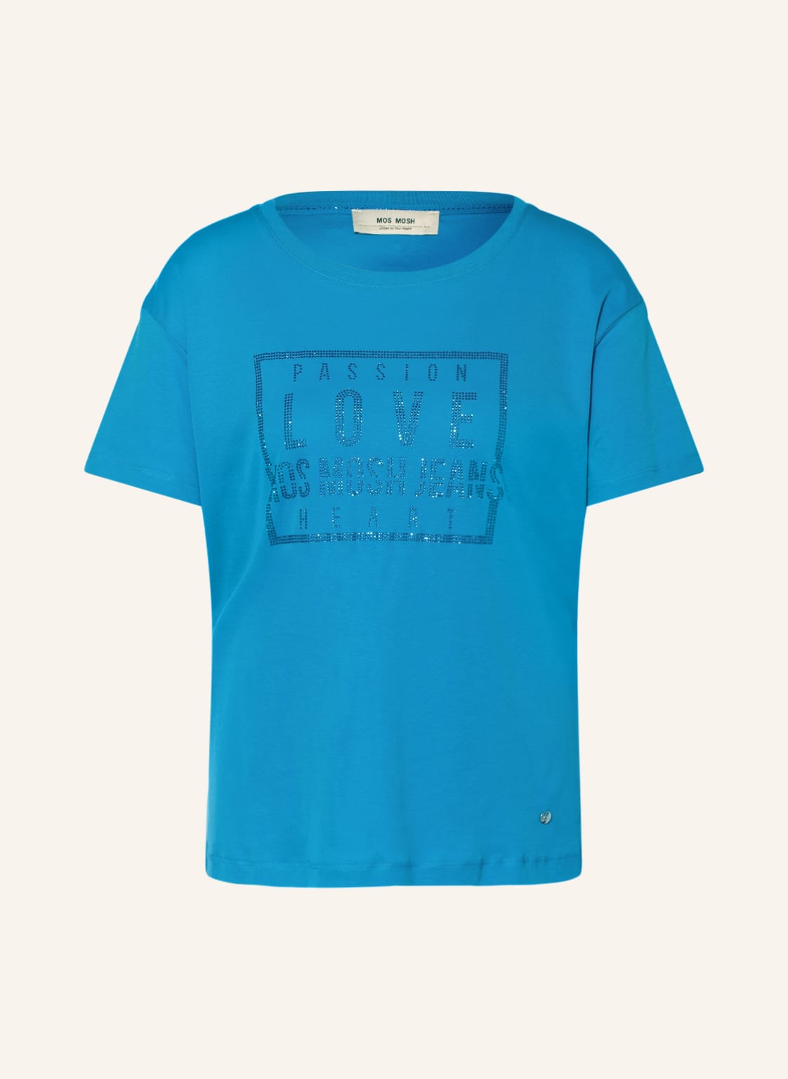 Image of Mos Mosh T-Shirt Ciara Mit Schmucksteinen blau