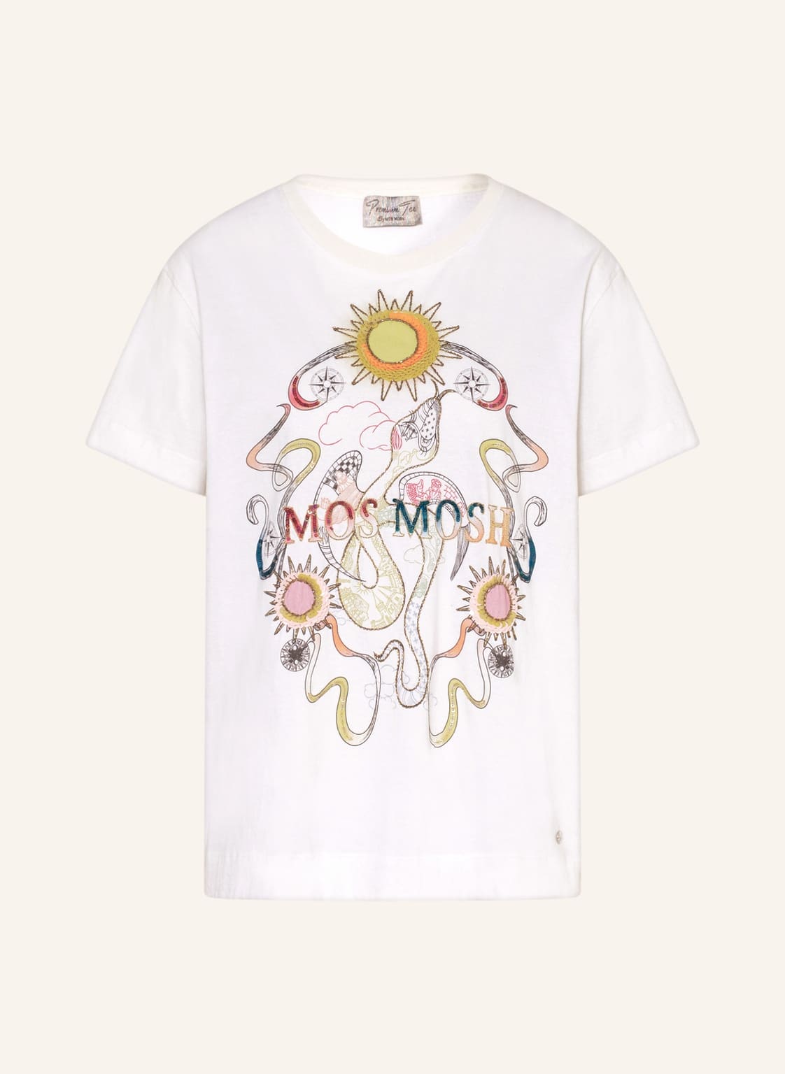 Image of Mos Mosh T-Shirt Bec Mit Pailletten weiss