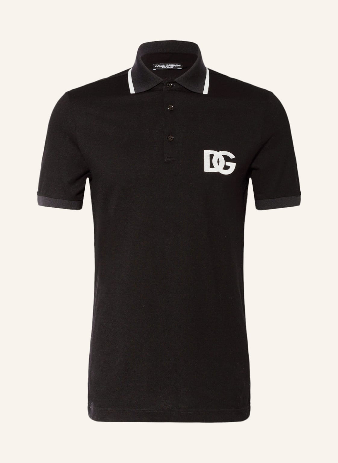 Image of Dolce & Gabbana Piqué-Poloshirt schwarz