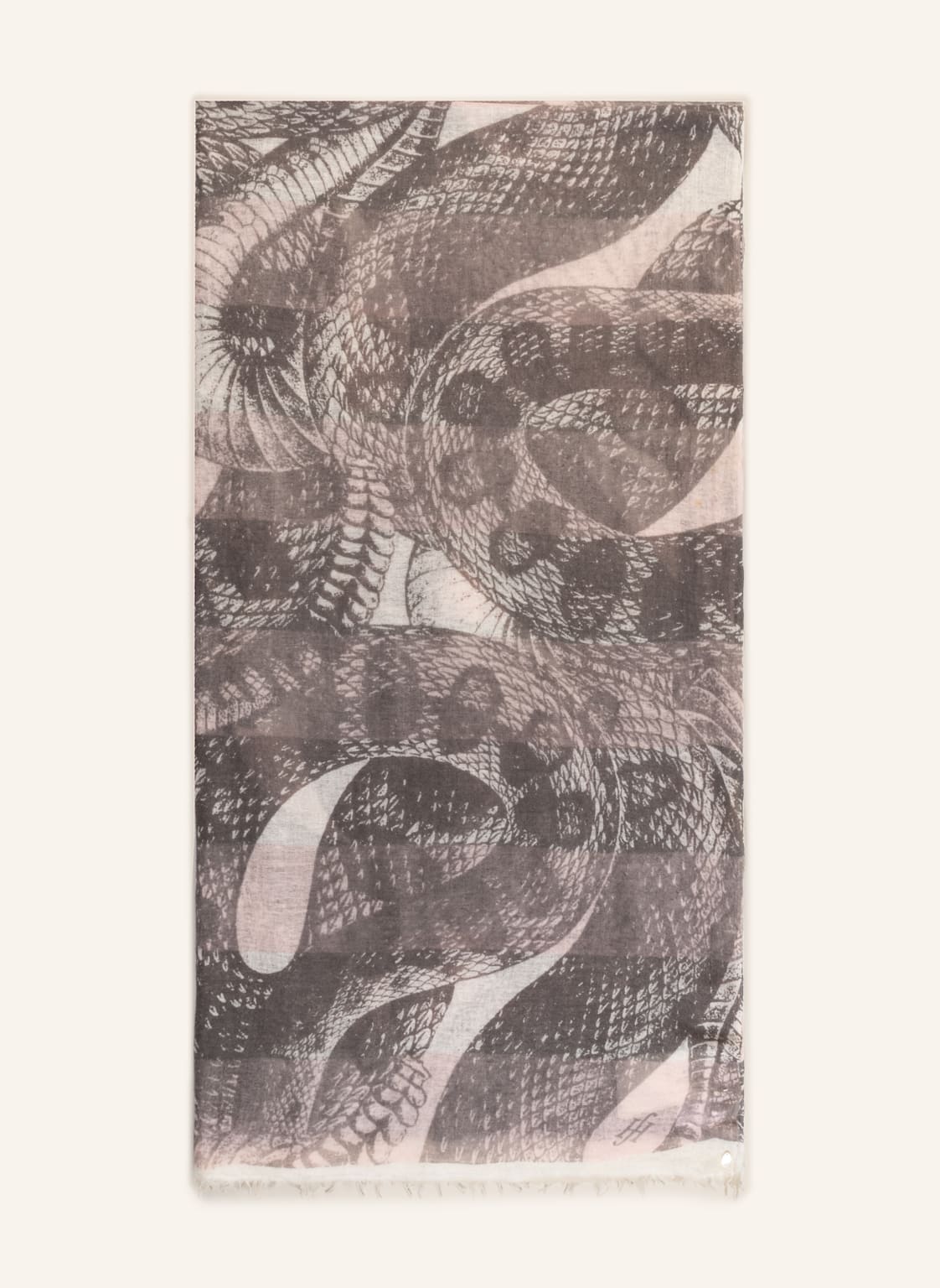 Image of Friendly Hunting Cashmere-Schal Felted Rattle Snake grau