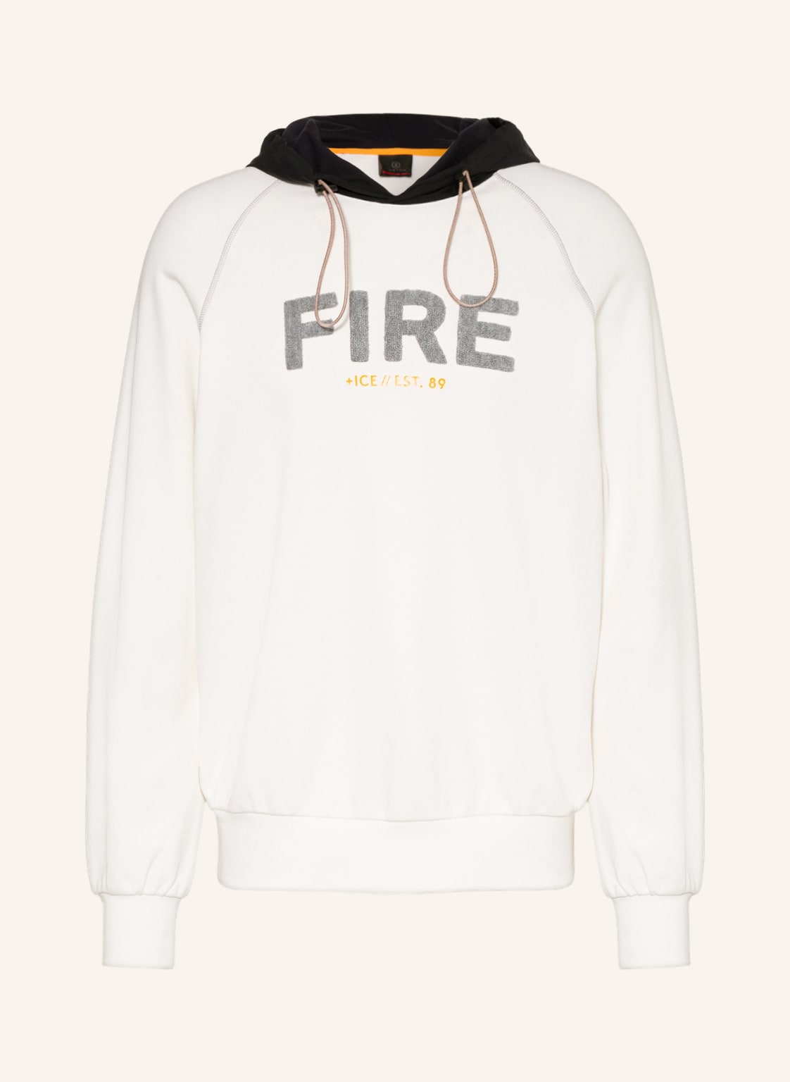 Image of Fire+Ice Hoodie valle2 Im Materialmix weiss