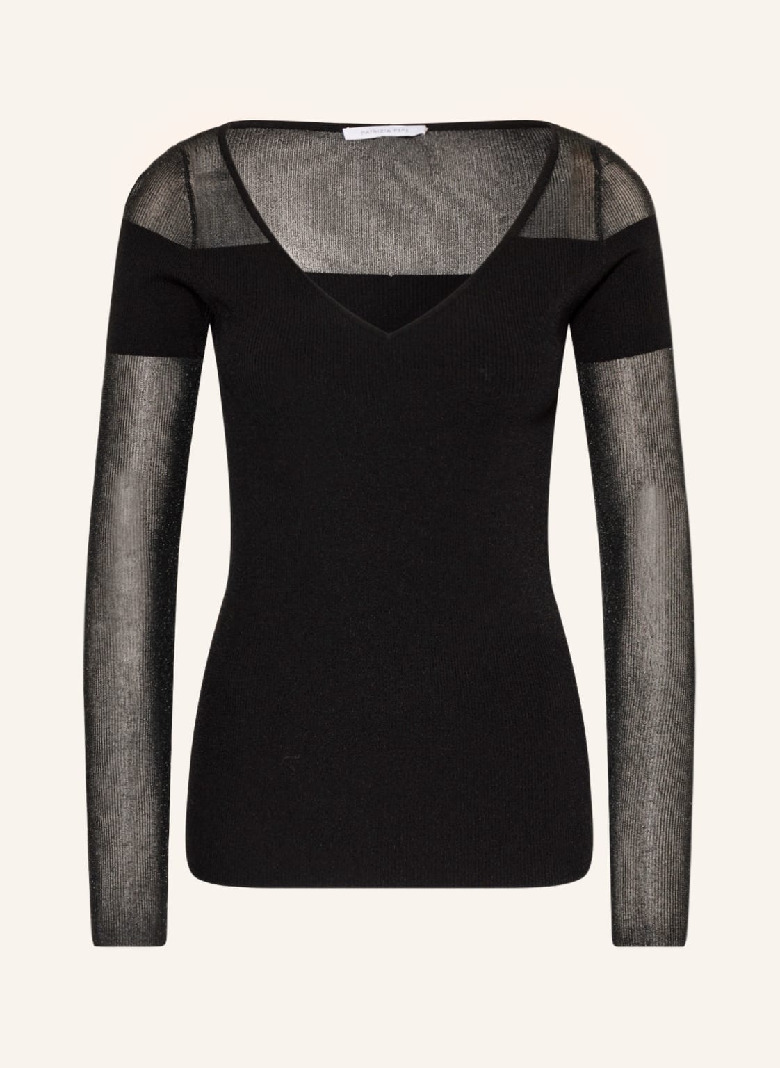 Image of Patrizia Pepe Longsleeve Mit Glitzergarn schwarz