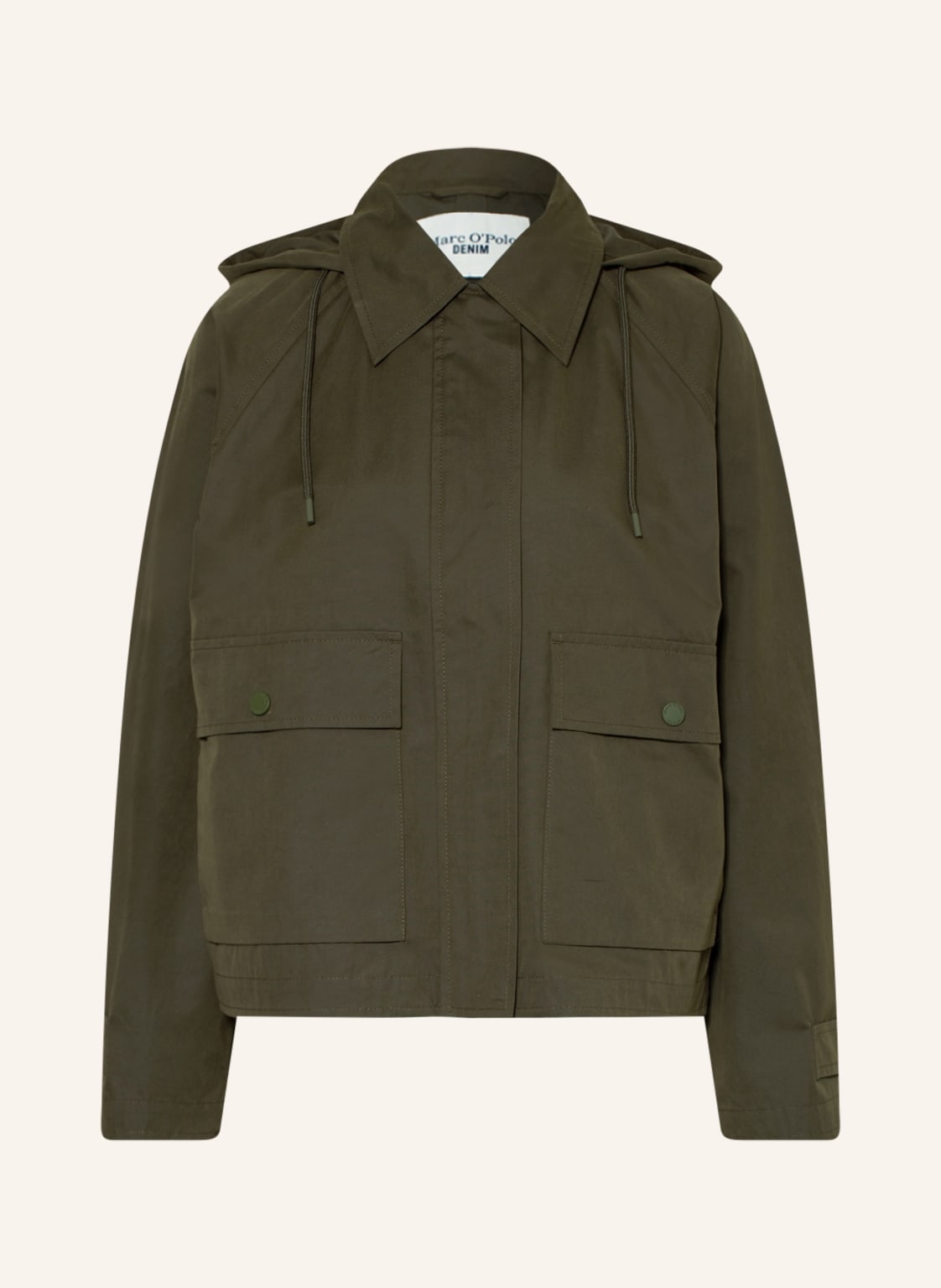 Image of Marc O'polo Denim Kastenjacke Mit Abnehmbarer Kapuze gruen