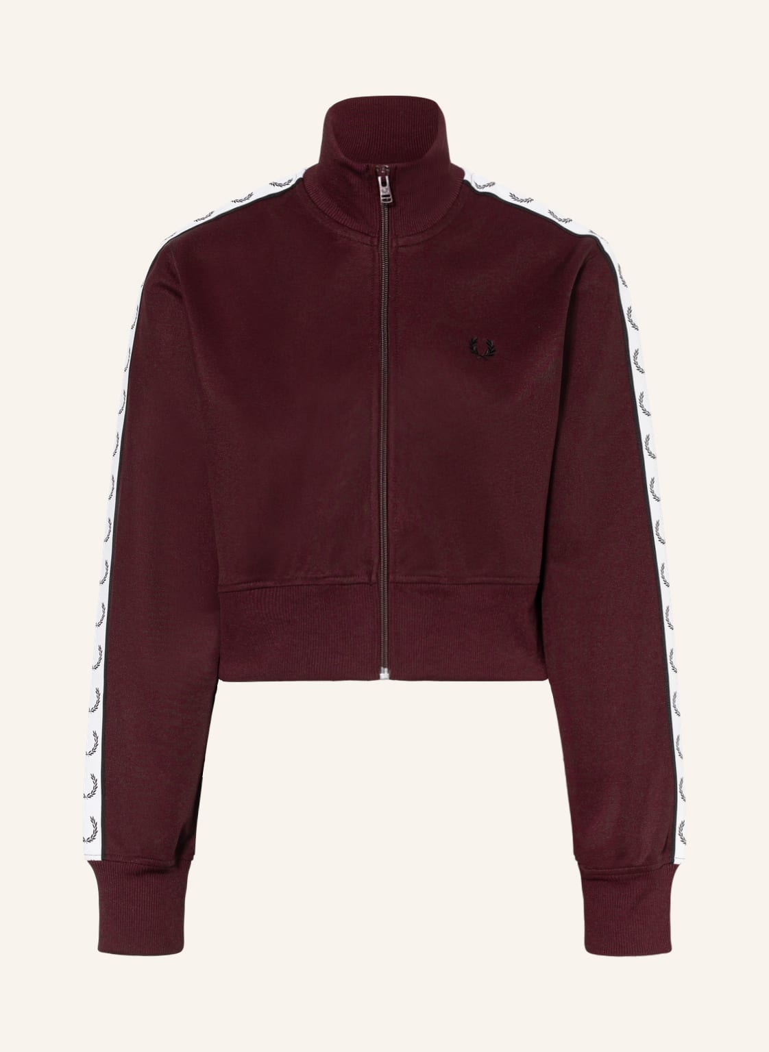 Image of Fred Perry Cropped-Sweatjacke Mit Galonstreifen rot