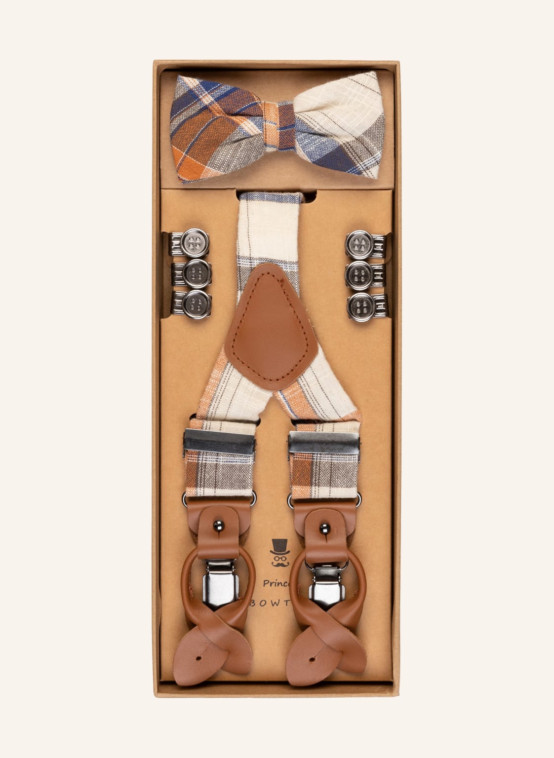 Image of Prince Bowtie Set: Hosenträger Und Fliege blau