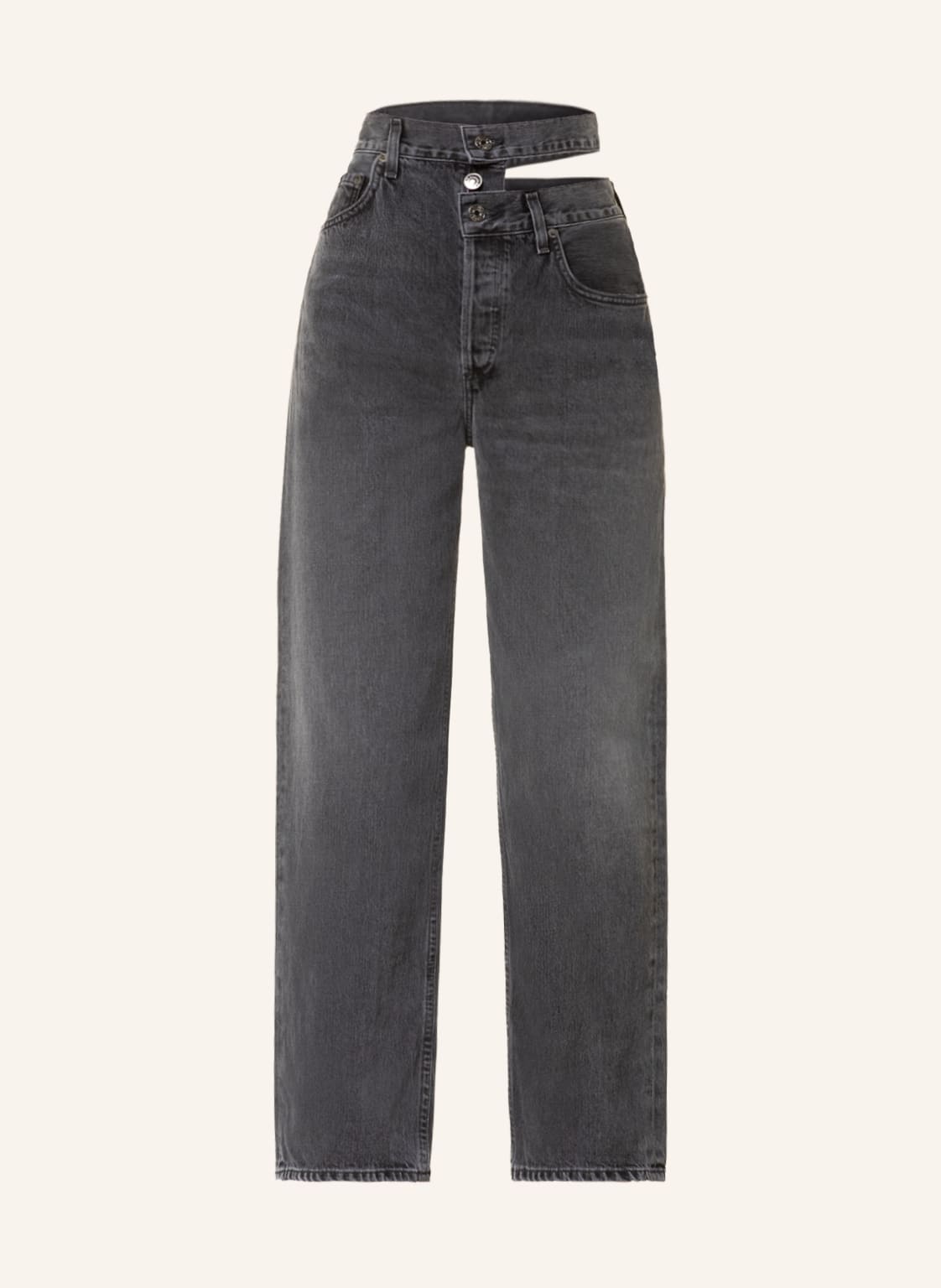 Image of Agolde Straight Jeans Jean Mit Cut-Out schwarz
