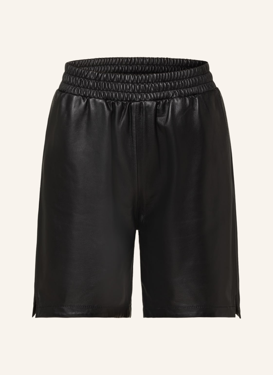 Image of Oakwood Ledershorts Foly schwarz