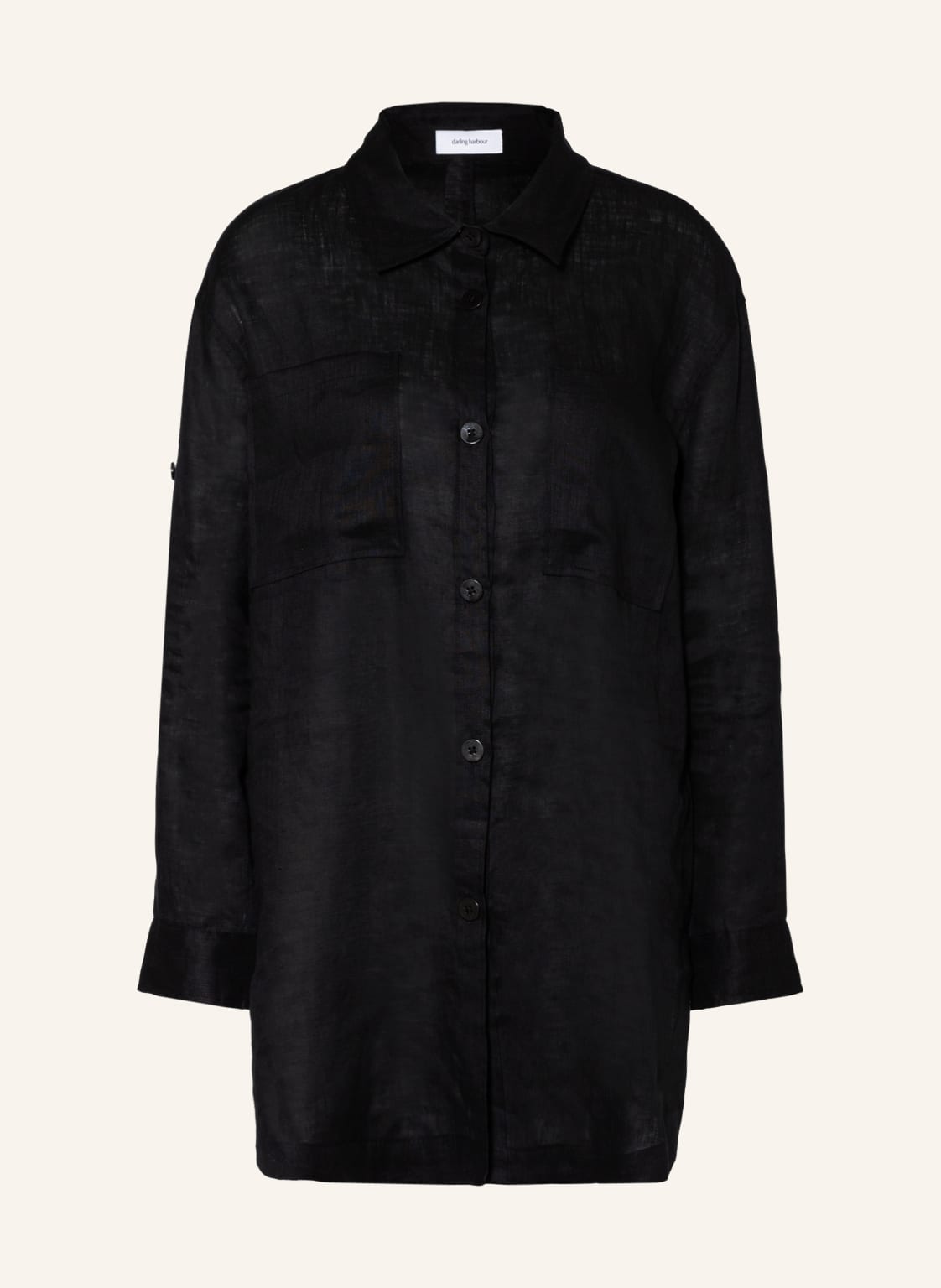 Image of Darling Harbour Leinen-Overshirt schwarz