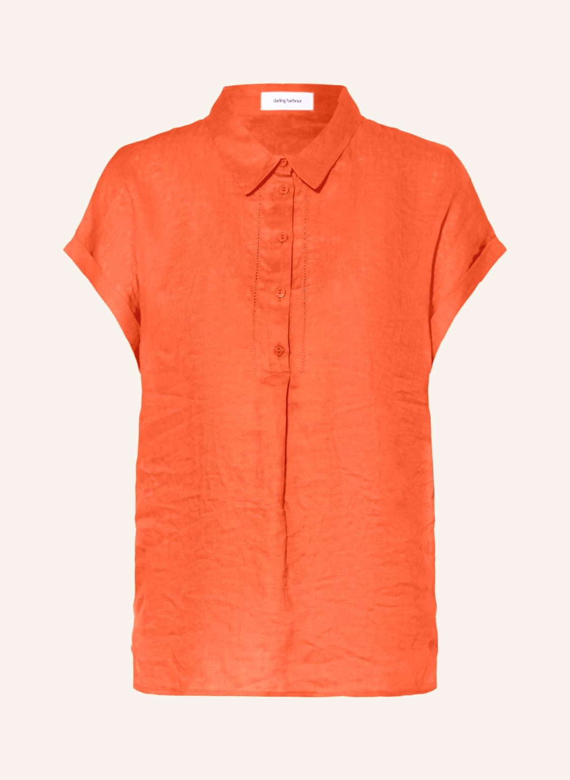 Image of Darling Harbour Blusenshirt Aus Leinen orange