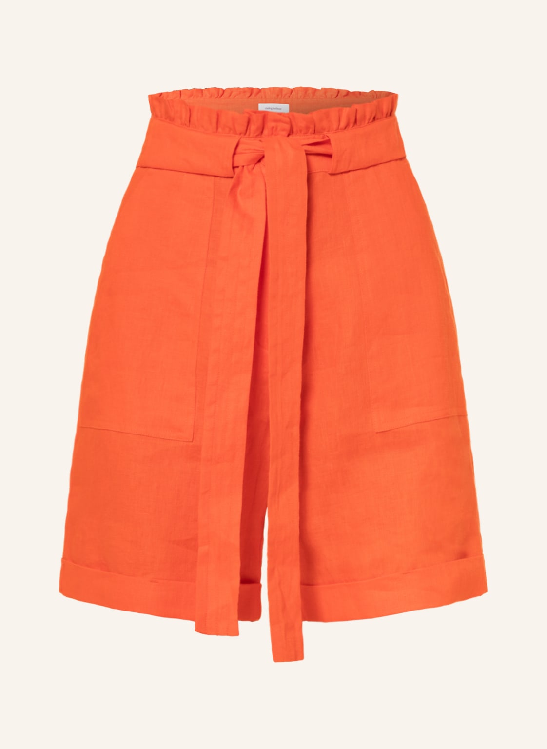 Image of Darling Harbour Paperbag-Shorts Aus Leinen orange