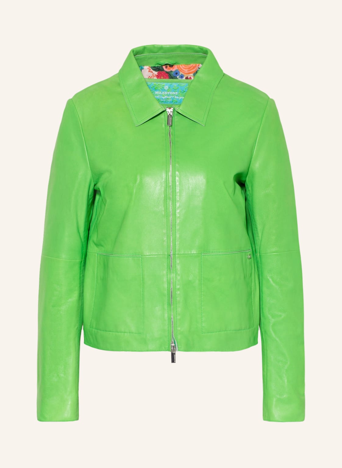 Image of Milestone Lederjacke Msbonaire gruen