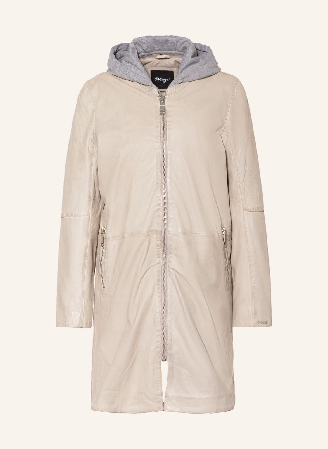 Image of Maze Ledermantel Mit Herausnehmbarer Blende weiss