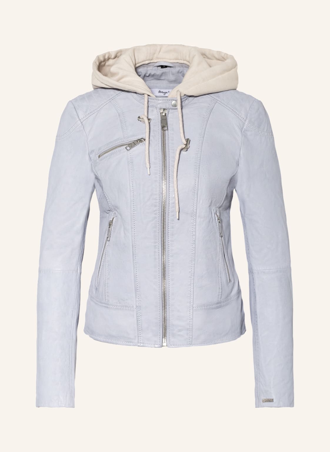 Image of Maze Lederjacke Mico Mit Abnehmbarer Blende blau