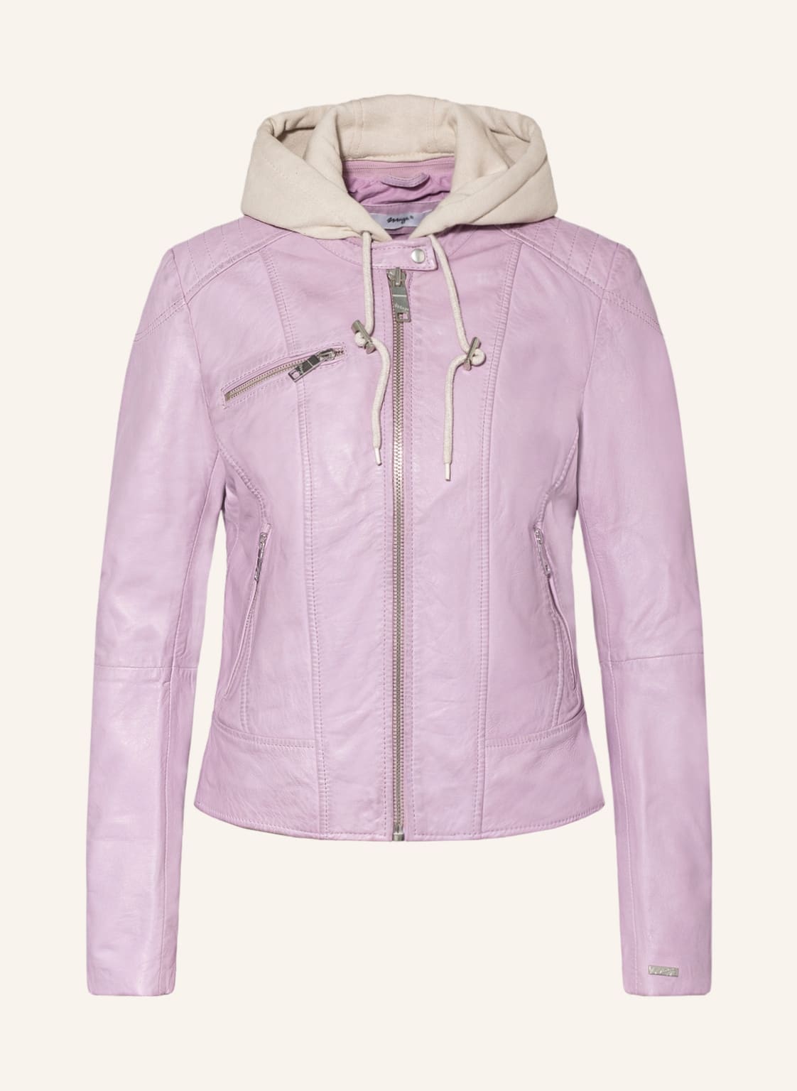 Image of Maze Lederjacke Mico Mit Abnehmbarer Blende violett