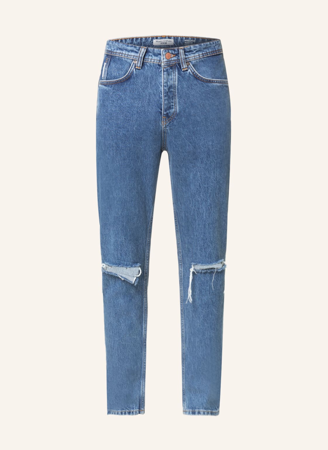 Image of Marc O'polo Denim Destroyed Jeans Linus Tapered Fit blau