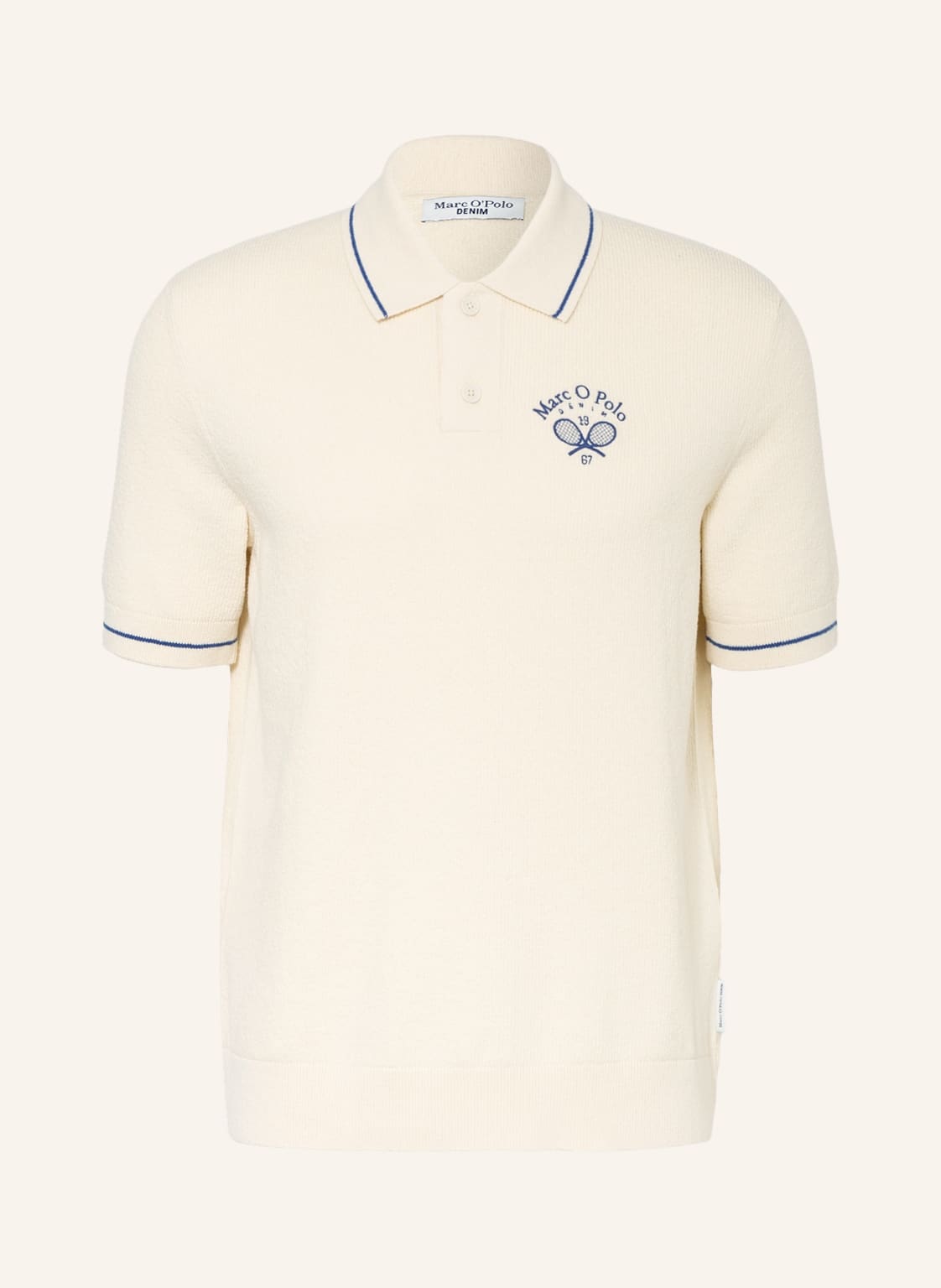 Image of Marc O'polo Denim Strick-Poloshirt beige