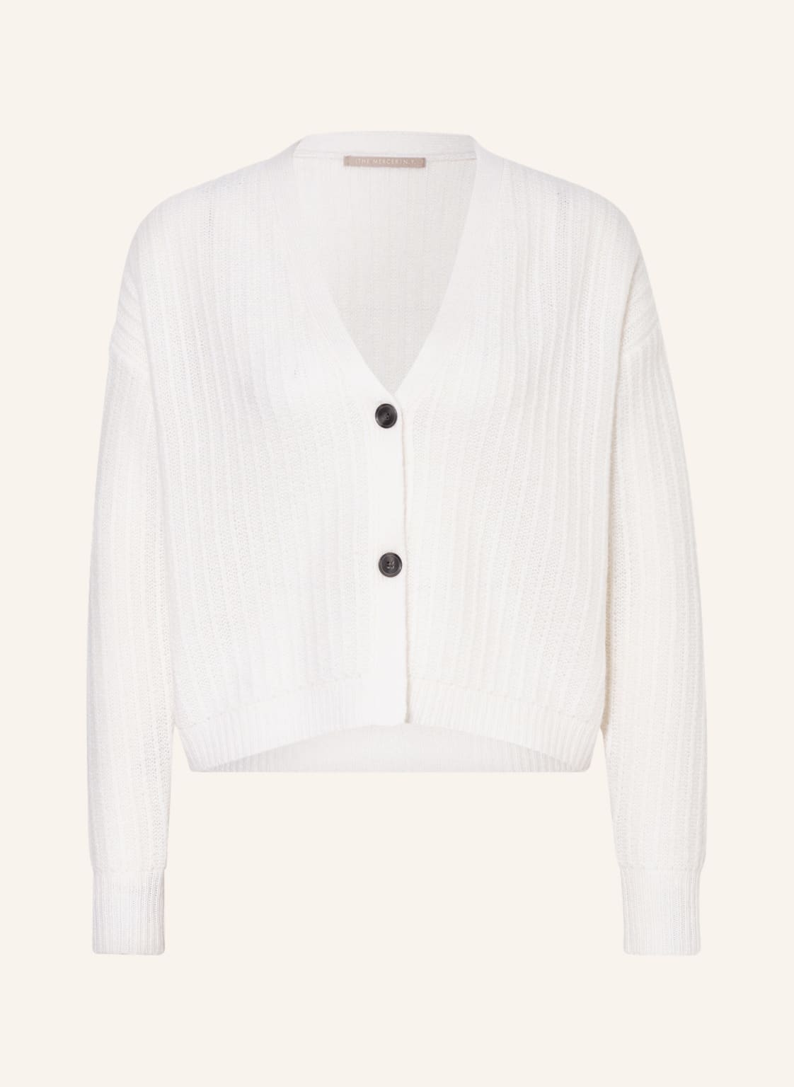 Image of (The Mercer) N.Y. Strickjacke Mit Cashmere weiss